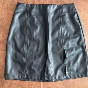 Black Leather Mini Skirt
